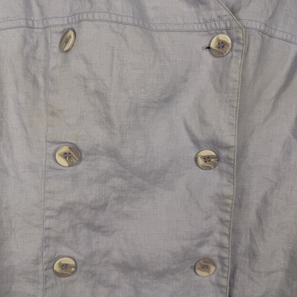 VTG New York City Design Co Size 10 100% Linen lilac Vest 3 Button Front Peasant - Picture 2 of 8